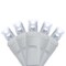 20 Cool White 5mm LED Christmas Lights, White Wire, 4" Spacing